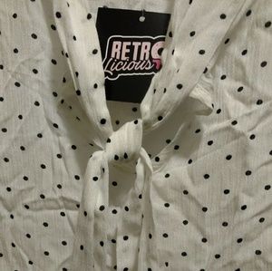 NWT Retrolicious polkadot blouse